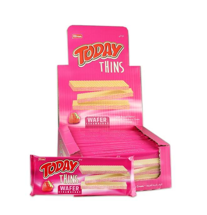 Today Thins Gofret Çilekli 65Gr. 24 Adet ( 1 Kutu ) - 1