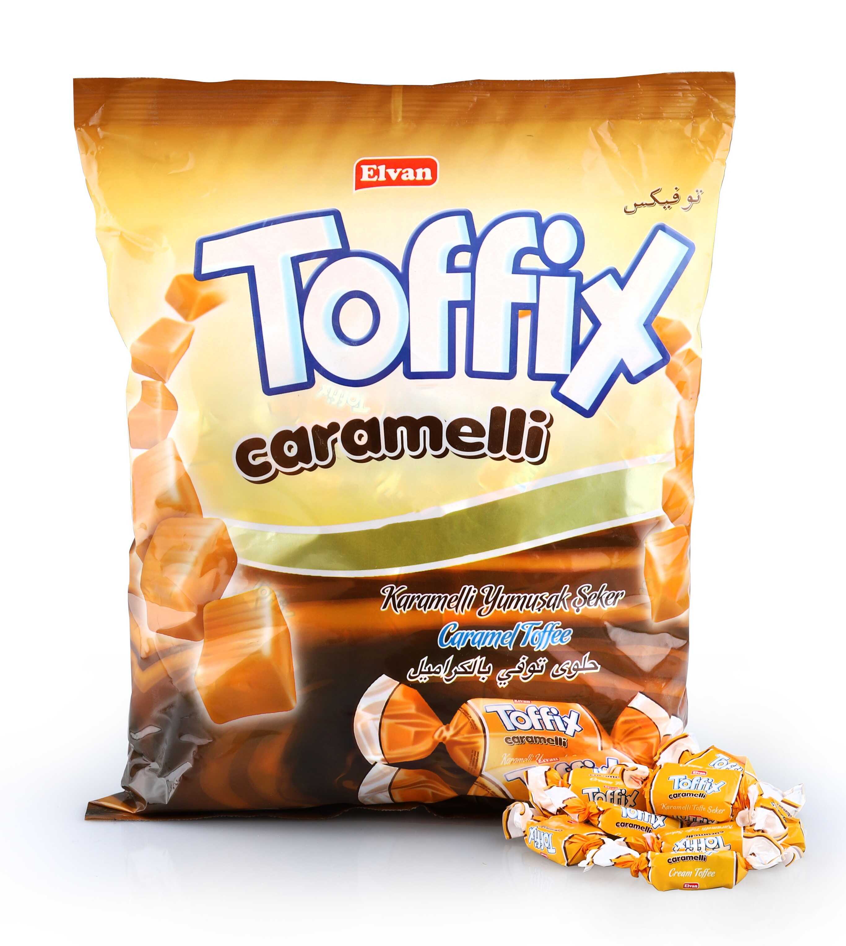 Toffix Caramelli Şeker 1000 Gr. (1 Poşet) Yumuşak Şeker Elvan