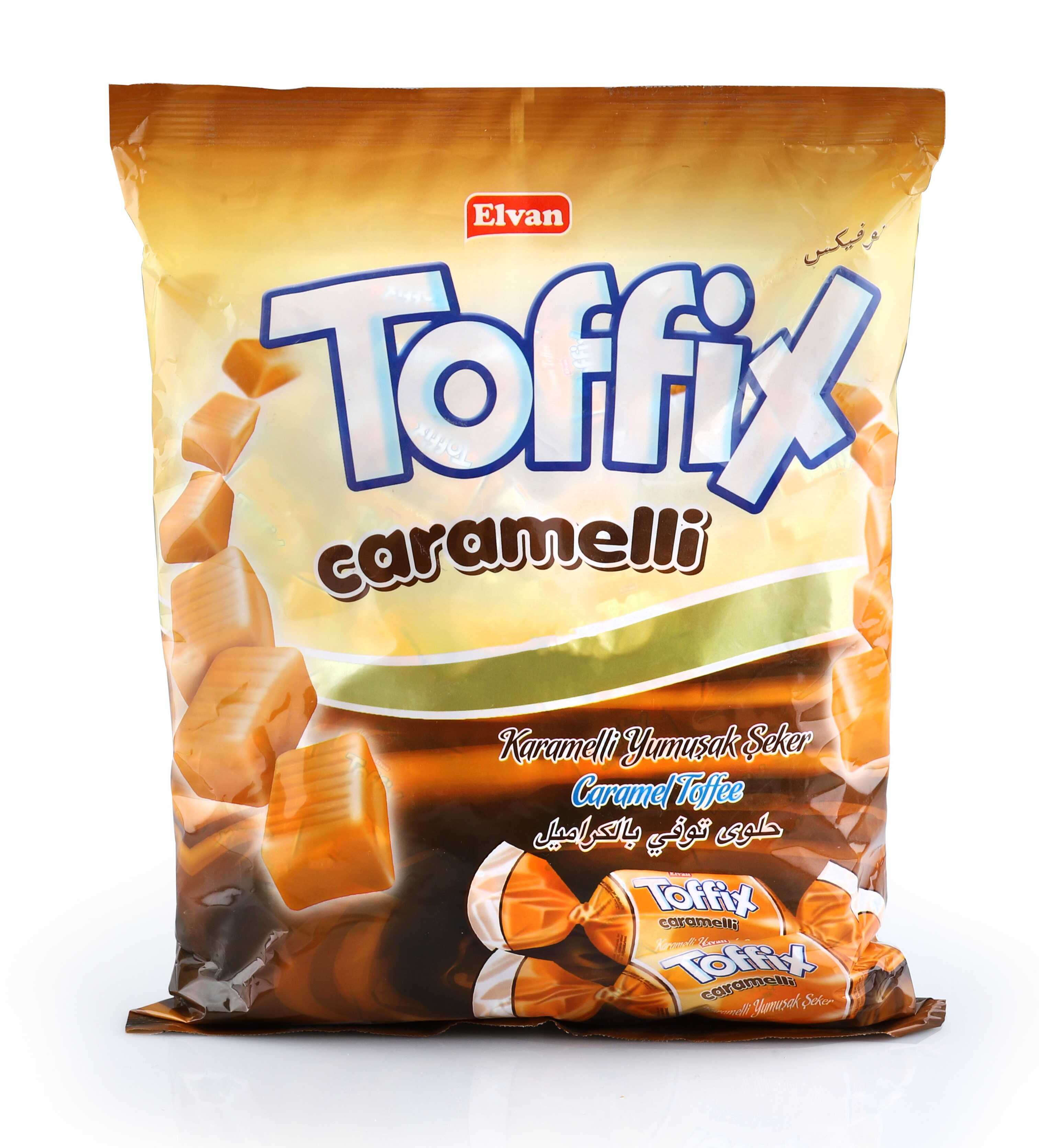 Toffix Caramelli Şeker 1000 Gr. (1 Poşet) Yumuşak Şeker Elvan