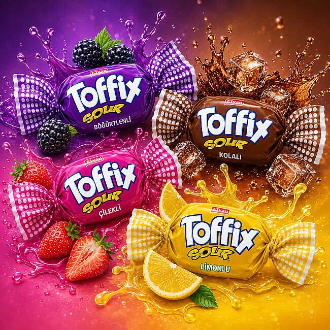 Toffix Sour Mix Şeker 1000 Gr. (1 Poşet) - 2