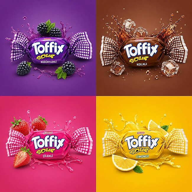 Toffix Sour Mix Şeker 1000 Gr. (1 Poşet) - 3