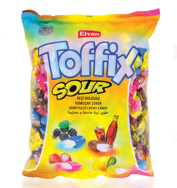 Toffix Sour Mix Şeker 300 Gr. (1 Paket) - Elvan