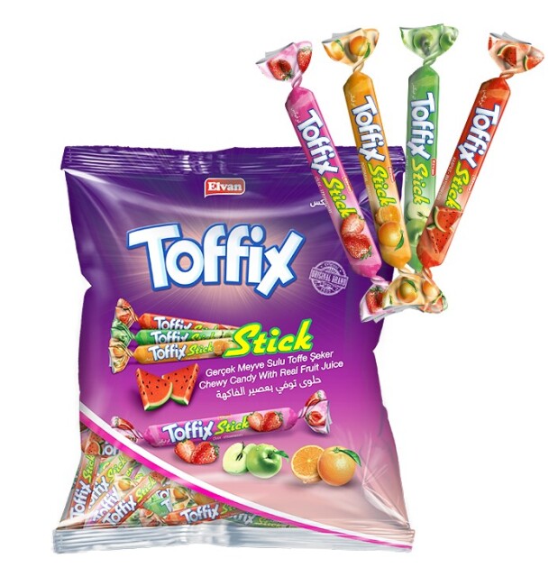 Toffix Stick Meyveli Mix Şeker 800 Gr. (1 Poşet) - Elvan