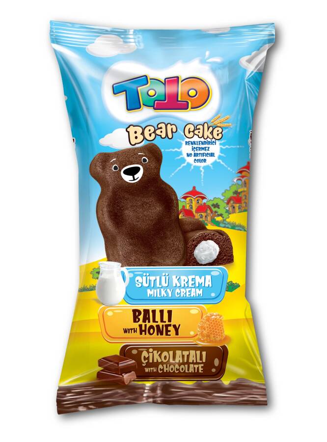 Toto Bear Cake Chocolate Cake with Honey Milk Cream 40 Gr. 24 Pieces (1 Box) - 2