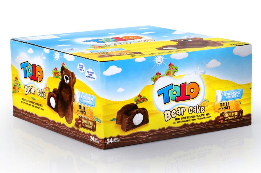 Toto Bear Cake Chocolate Cake with Honey Milk Cream 40 Gr. 24 Pieces (1 Box) - 4