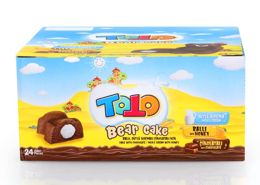 Toto Bear Cake Chocolate Cake with Honey Milk Cream 40 Gr. 24 Pieces (1 Box) - 6