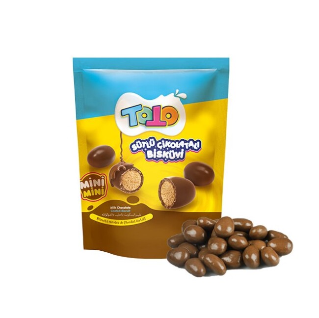 Toto Milk Chocolate Covered Biscuit Dragee 100 Gr. (1 Seated Bag) - Toto