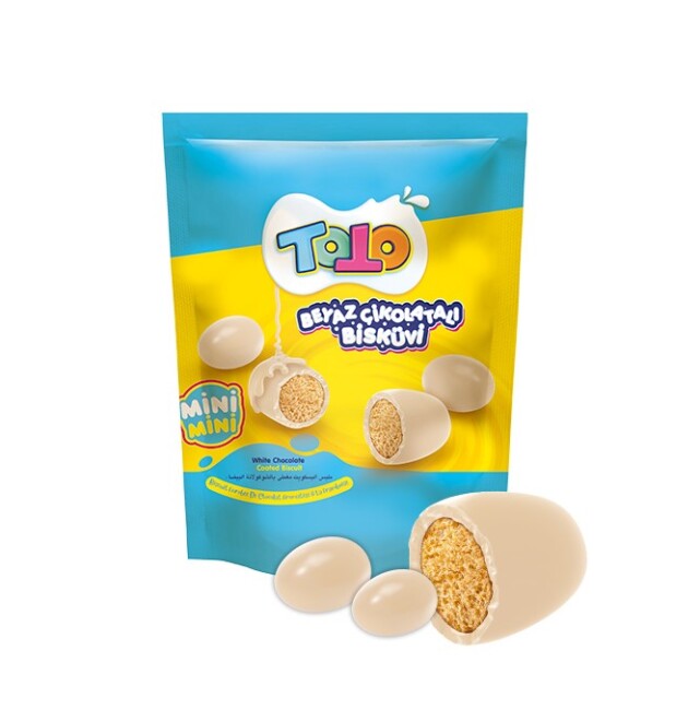 Toto White Chocolate Covered Biscuit Dragee 100 Gr. (1 package) - Toto
