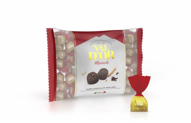 Val D’or Bitter Chocolate Cream Filled Bitter Mounds Chocolate 1000 Grams (1 Bag) - 1