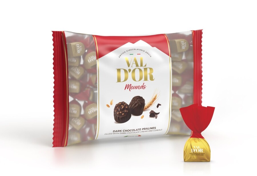 Val D’or Tahıl Patlaklı Bitter Çikolata Kreması Dolgulu Mounds Çikolata 500 Gr. (1 Kırmızı Poşet) - 1