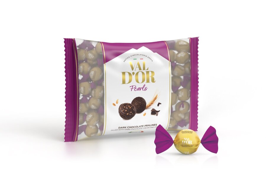 Val D’or Tahıl Patlaklı Bitter Çikolata Kreması Dolgulu Yuvarlak Çikolata 500 Gr. (1 Mor Poşet) - 1