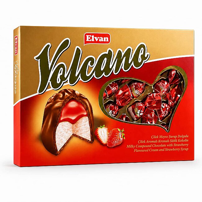 Volcano Çilekli 300 Gr (1 Kutu) - Elvan