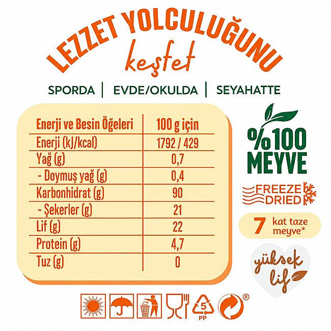 Yayla Enfies Freeze Dried Dondurularak Kurutulmuş Çıtır Meyve-Muz 15 Gr. (1 Paket) - 3